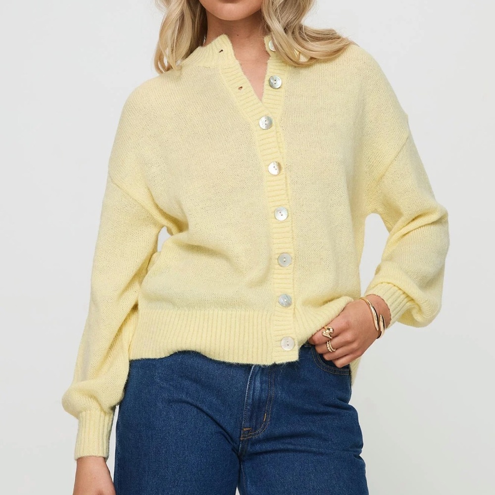 Princess Polly Soft Yellow Cardigan